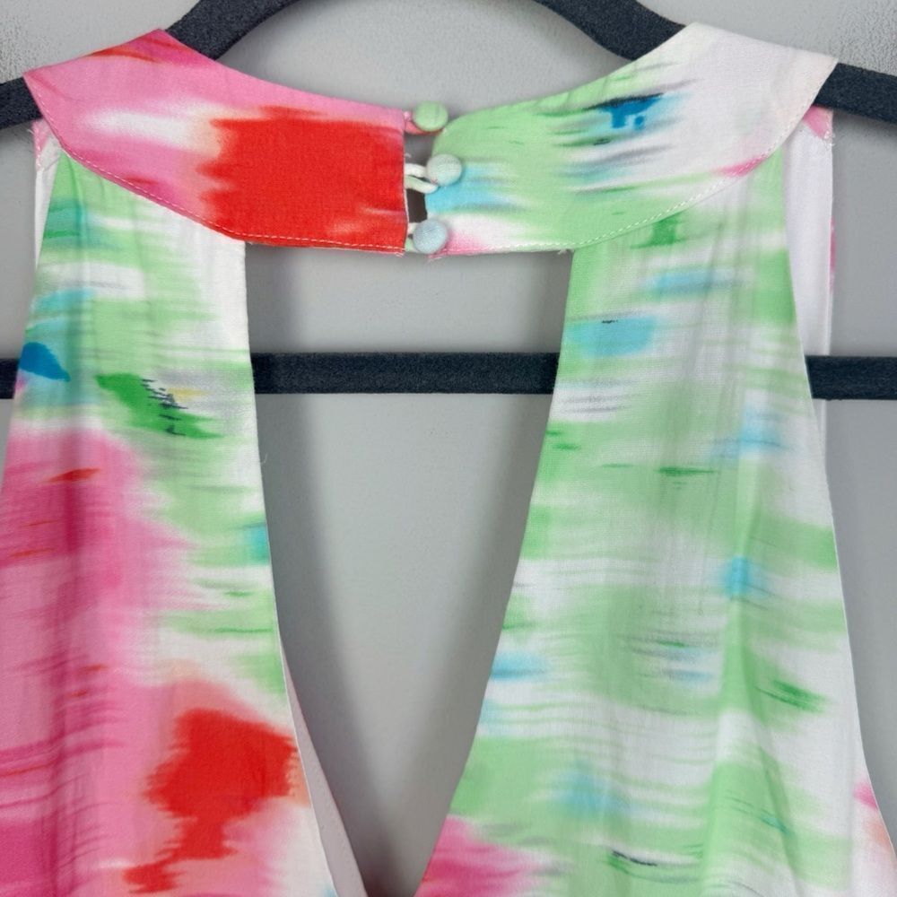 MM COUTURE | Watercolor Full Length Maxi Dress Back Cutout Women’s Size Medium - Picture 8 of 9